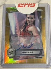 2025 Topps Chrome WWE Jazmyn Nyx NXT Gold Auto 26/50 Topps redemption sealed!