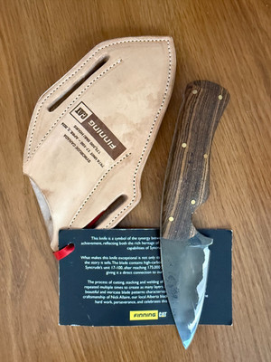 Custom Knife made from CAT 797 Mining truck high-carbon steel w/ Leather Sheath