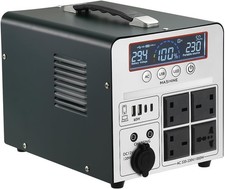 Power Station 1000W/666Wh, Portable Rechargeable Generator Inverter 4 AC Outlets