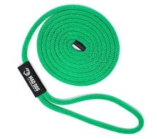 5/8" x 20' Green Nylon Dock Line - Made in USA, UV Resistant, Hand Sewn Loop