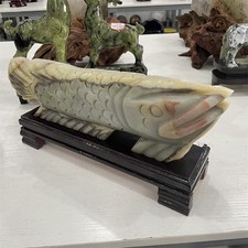 17.1LB 17.1" Natural Afgano Jade Dinero Peces Cuarzo Cristal Decoración de Curación de Animales