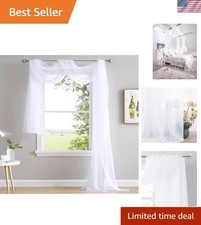 Sheer Canopy Bed Curtains Panels 216 - Home Decoration Sheer Voile Scarf Vala...