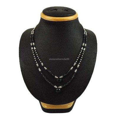 Onyx Gemstone 925 Solid Silver Beaded Best Daughters Gift Wife Necklace Jewelry