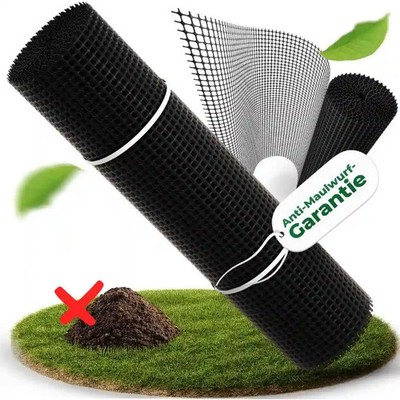 Maulwurfgitter schwarz 270 g/m²   HDPE Rollrasen-Gitter | reißfest UV-beständig