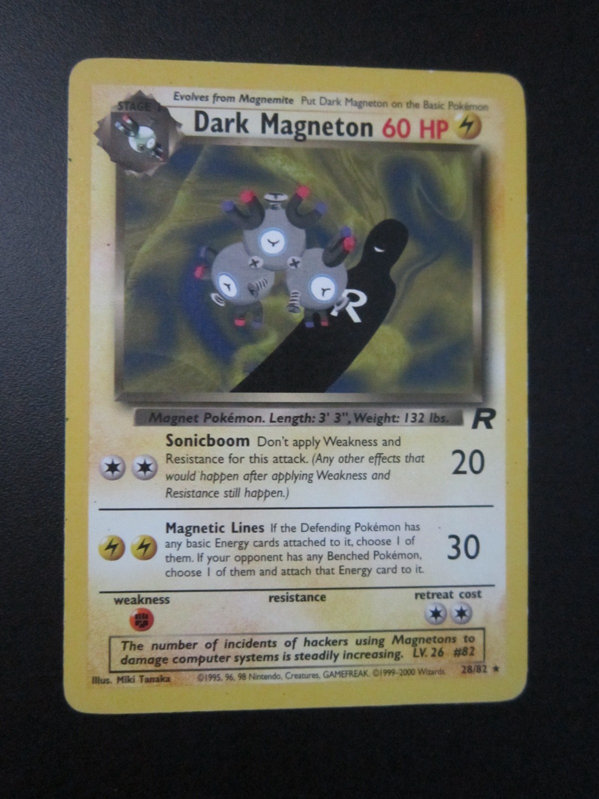 DARK MAGNETON POKEMON CARD 28/82 NON HOLO RARE NEVER PLAYED EX+ NM-