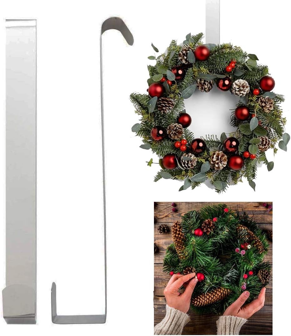 QYEW Over The Door Hook Door Wreath Hanger Hook Strong Metal