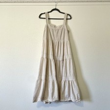 Flower & Feather Women’s Tan Striped Tiered Dress Size XL