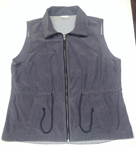 Columbia Women’s XL Arch Cape Vest Steel Grey Full Zip Lightweight Drawstring