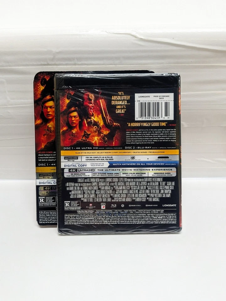 Hellboy (4K Ultra UHD + Blu-ray + Digital) W/Slipcover RARE OOP BRAND NEW SEALED - Image 3 of 3