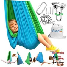 Sensory Swing for Kids Indoor Outdoor - Calming Cocoon Therapy Green/Blue