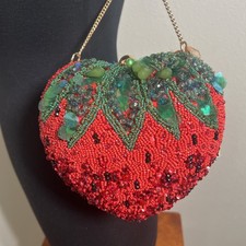 Beaded Bag Strawberry New With Tags Handcrafted Clamshell Purse Viral Tik Tok