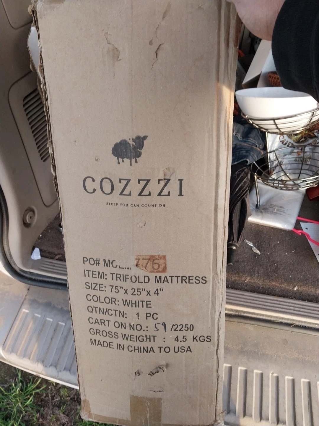 Cozzzi Folding Mattress Twin Size Trifold Foam Topper Portable Sleeping Mat