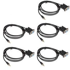 5Pack DB9Pin Female to DC3.5mm Serial Cable-6 Feet Black 5Pack
