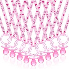 60pcs Pink Baby Shower Pacifier Necklace It's a Girl Party Favors Table Scatter