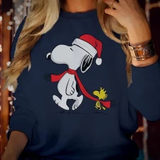 Snoopy Woodstock Christmas T-Shirt Peanuts Xmas Holiday Sweatshirt T-shirt