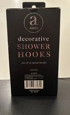 Aura Decorative Shower Hooks 12 metal hooks; black