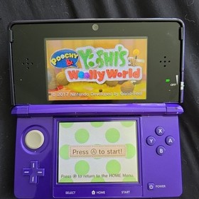 Nintendo 3DS Handheld System Midnight Purple With Case Tested Working