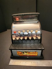 Rare Vintage 1950  s Tin Tom Thumb Pressed Steel Retro Cash Register - Works Well