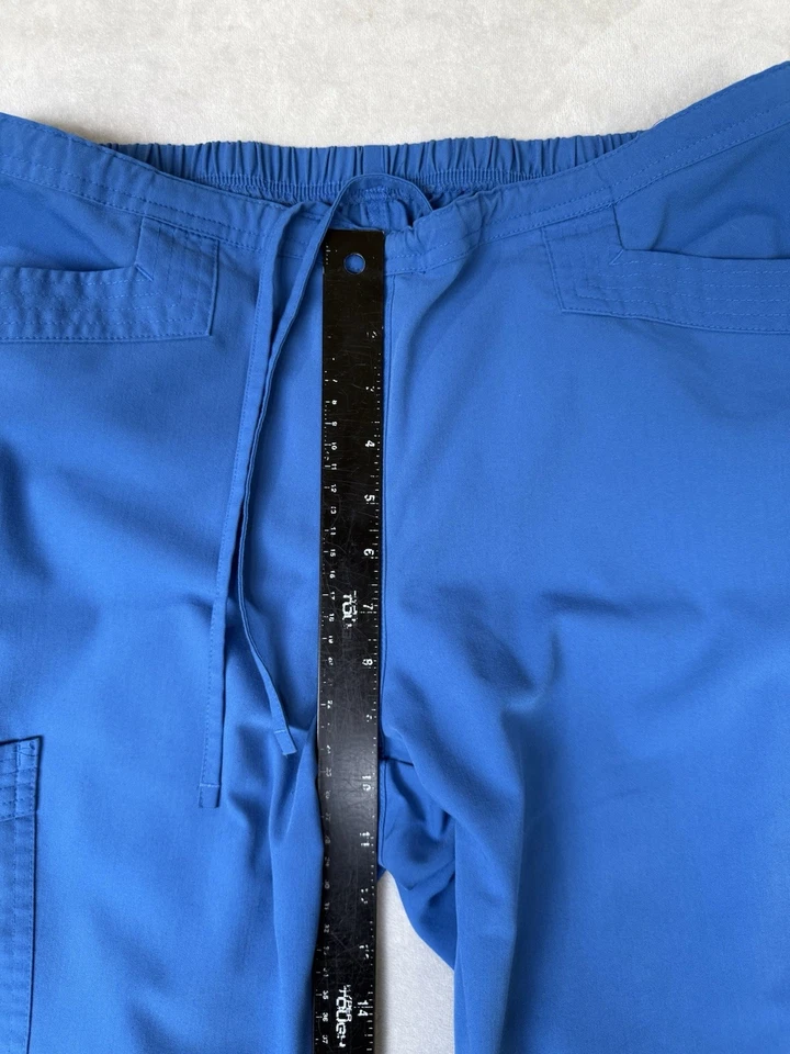 Grey's Anatomy Scrub Pants Cargo Flare Barco Royal Blue Womens Size Medium - Image 3 of 4