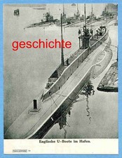 Fotodruck um 1918 - BUFA - Englische U-Boote im Hafen - 1. Weltkrieg