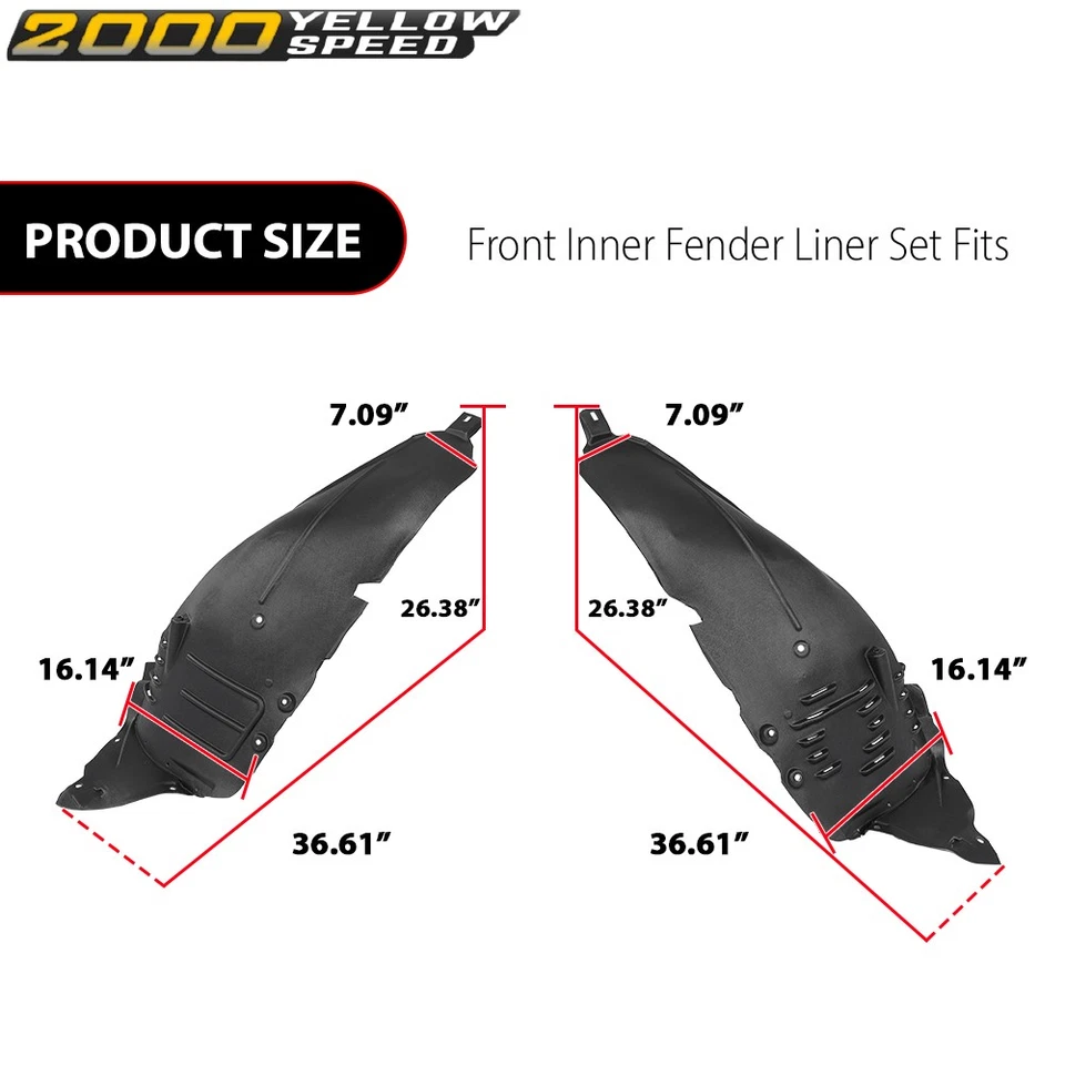 Front Inner Fender Liner Set Fit For 07-11 Mercedes-Benz S550 2008-2011 S63 AMG Foto 3 de 4