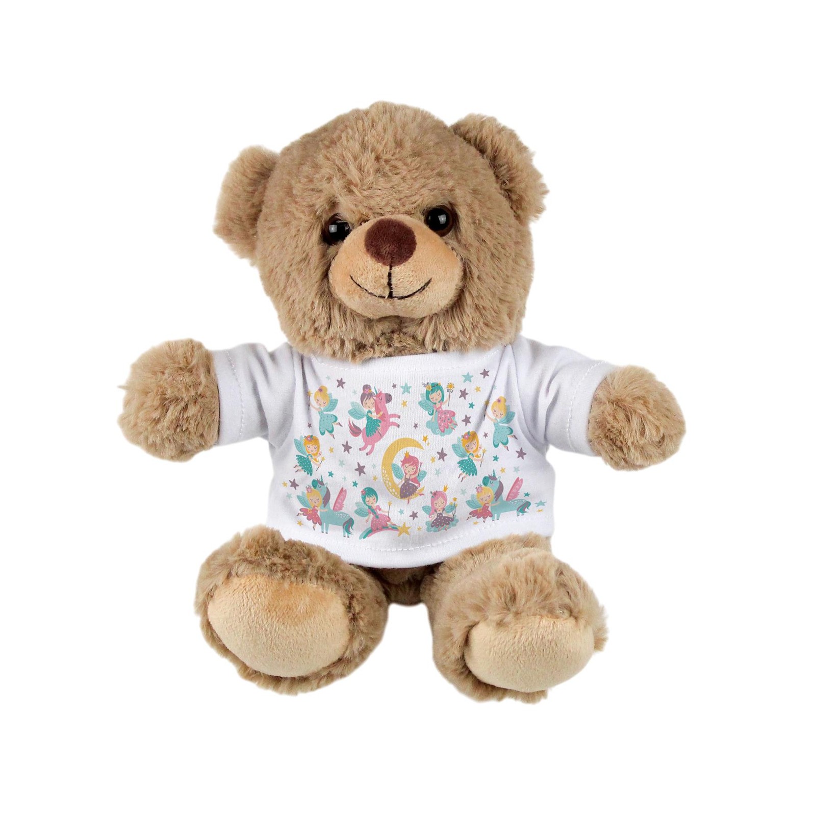 Unicorn Fairies Teddy Bear - Small Plush Light Brown Toy Gifts for Girls