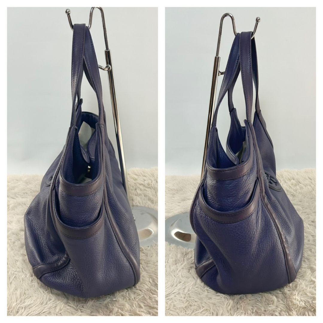 Tory Burch Tote Bag Handbag Logo Leather Purple Women's From Japan thumbnail 8