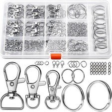 265PCS Metal Keychain Clip with Key Ring  for DIY Jewelry Crafts
