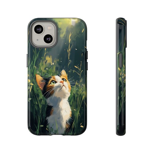 Calico Kitty Cat Grass Field - Phone Ink Cover Case for iPhone, Galaxy, Pixel - 第 62/281 張圖片