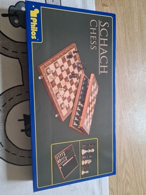 Philos Deluxe Wooden Chess Set with Folding Board and Pieces