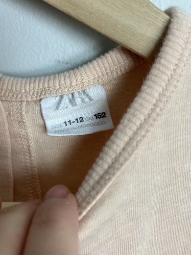 Zara Cotton Short Sleeve Jumpsuit Size 11-12 Tie Waist Pockets Kids Girl’s - Picture 3 of 6
