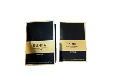 2 X Carolina Herrera Bad Boy Extreme EDP Men s Cologne Spray 0.05 Oz