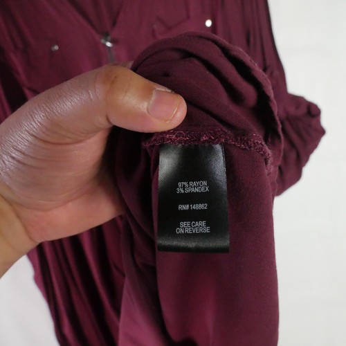 Torrid Size 3 Purple Berry Jersey Fit & Flare V Neck Dress Roll Tab Sleeves - Picture 8 of 17