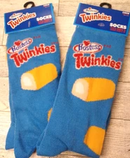 Hostess Twinkies Novelty Crew Socks Men’s Size 6-12 Funny 2 Pair LOT