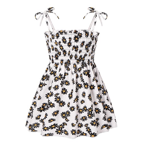 Toddler Kids Baby Girl Floral Animal Pleated Dress Casual Summer Sundress Travel - Picture 37 of 42