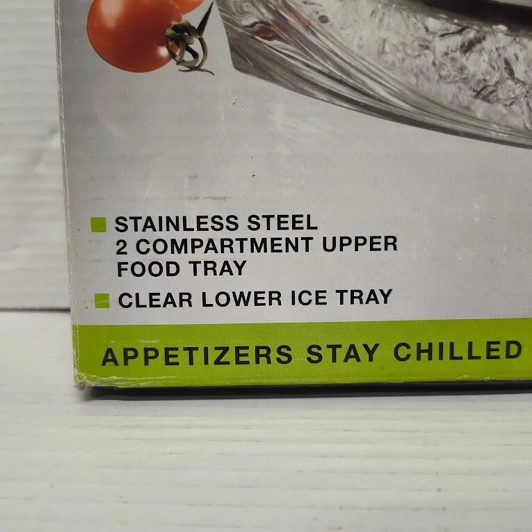 Prodyne Iced Appetizers 2 Piece Set Iced Bottom Tray Top w/ Divided Compartment - Image 4 of 4