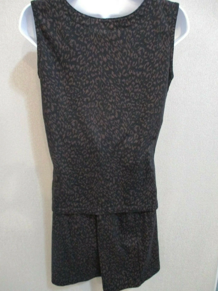 Conjunto de 2 piezas falda top Weekenders talla pequeña marrón sobre negro estampado de leopardo Foto 2 de 4