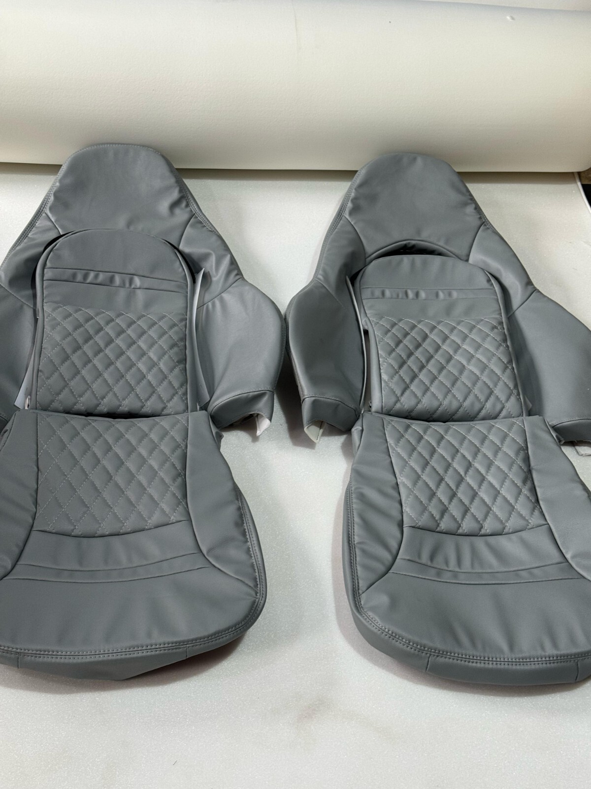 Chevy Corvette C5 Sports Seat Covers In Gray Color With Diamond Stitch