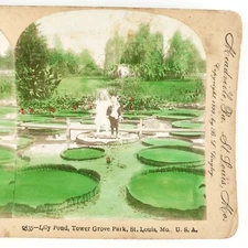 Tower Grove Park Tinted Stereoview c1899 Keystone St Louis MIssouri Kids D1845