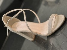 David  s Bridal Gold Strap Heels Size 7