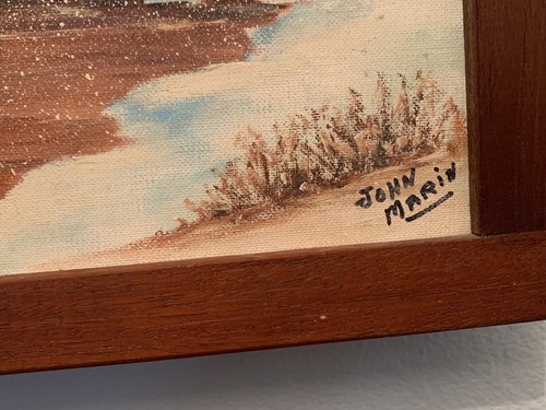 Antique Original John Marin Oil Painting On Signed 16x20 Winter Landscape - Picture 2 of 4