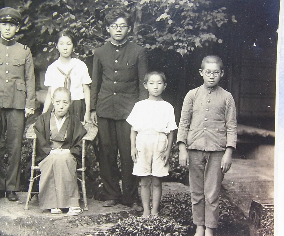 Antique Japanese Family Photograph, Circa 1920s, Over 100 Years