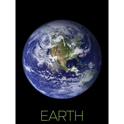 NASA Our Solar System Earth Planet Blue Marble Space Wall Art Canvas Print 18X24