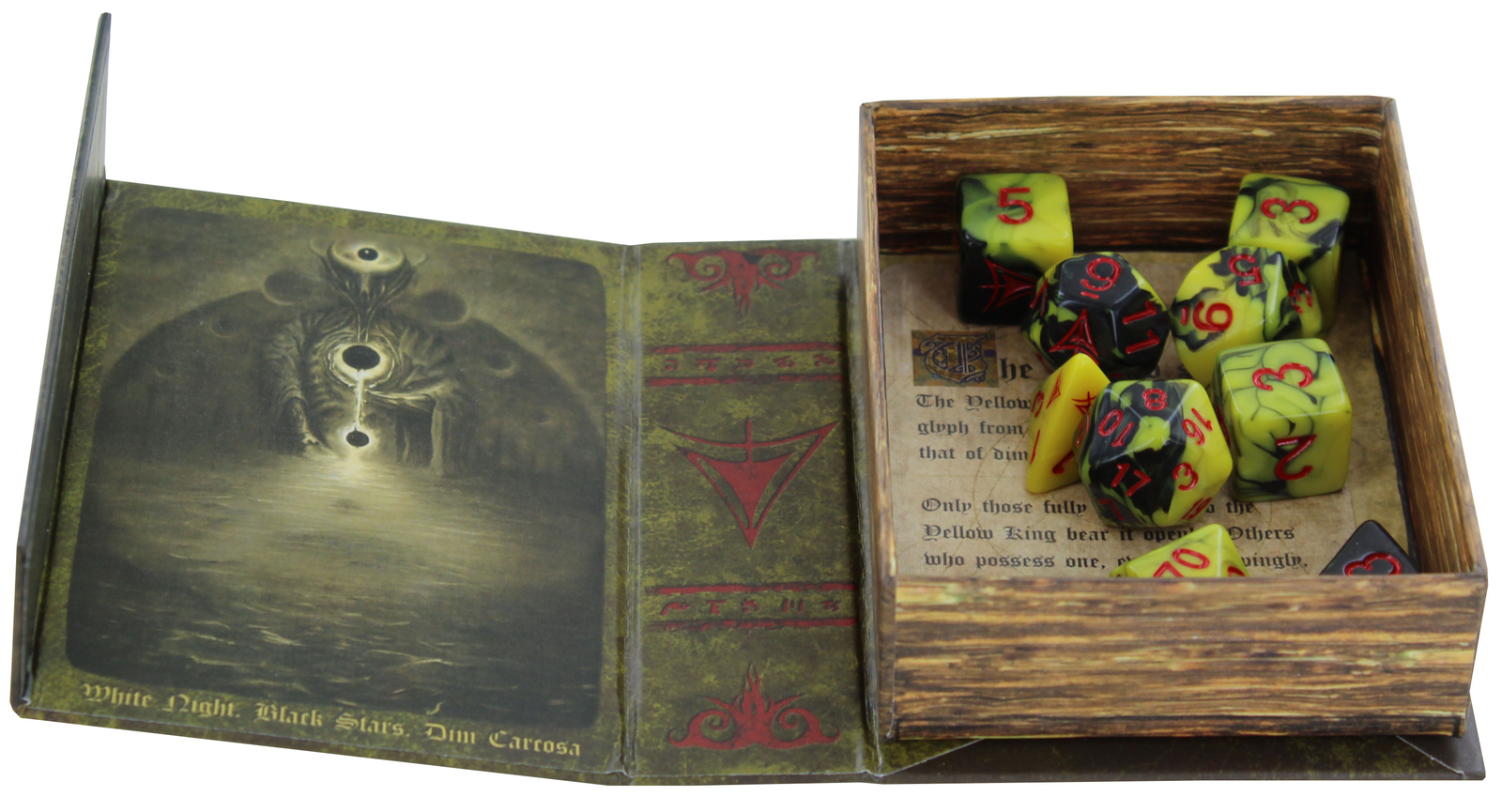 Набор многогранных кубиков Elder Dice Yellow Sign Dice - BLOOD Edition