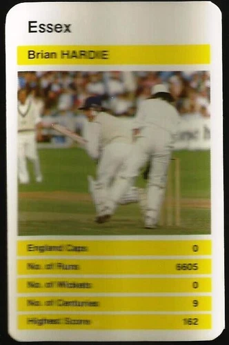 TOP TRUMPS-CRICKET-1970'S-ESSEX-BRIAN HARDIE