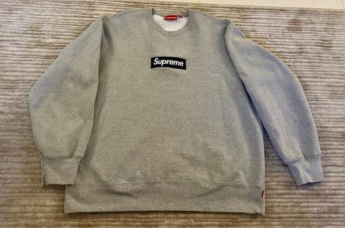 Supreme Box Logo Crewneck Sweatshirt - Heather Grey - Size Large - Picture 4 of 4