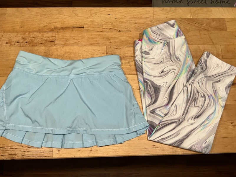 Athleta Girl Leggings and Ivivva Girl Skort, size 7