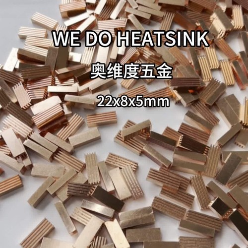22 x 8 x 4 mm 22 x 8 x 5 mm 22 x 8 x 7 mm dissipateur thermique en cuivre pur sans ou avec ruban thermique - Vidéo 1 sur 1