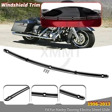 Black CNC Faring Windshield Trim For Harley Electra Street Glide FLHT 1996-2013