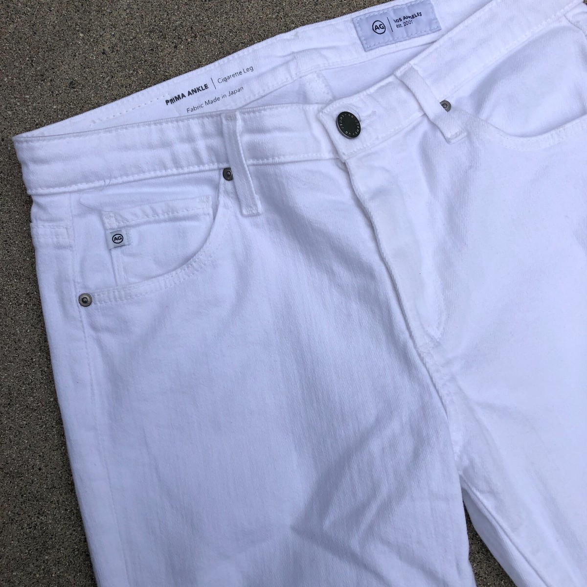 ADRIANO GOLDSCHMIED AG Prima Ankle Cigarette Leg Jeans Women's 27R White  Denim